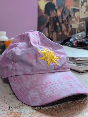 Disney Tangled Baseball Cap Tie Dye Pink Colors